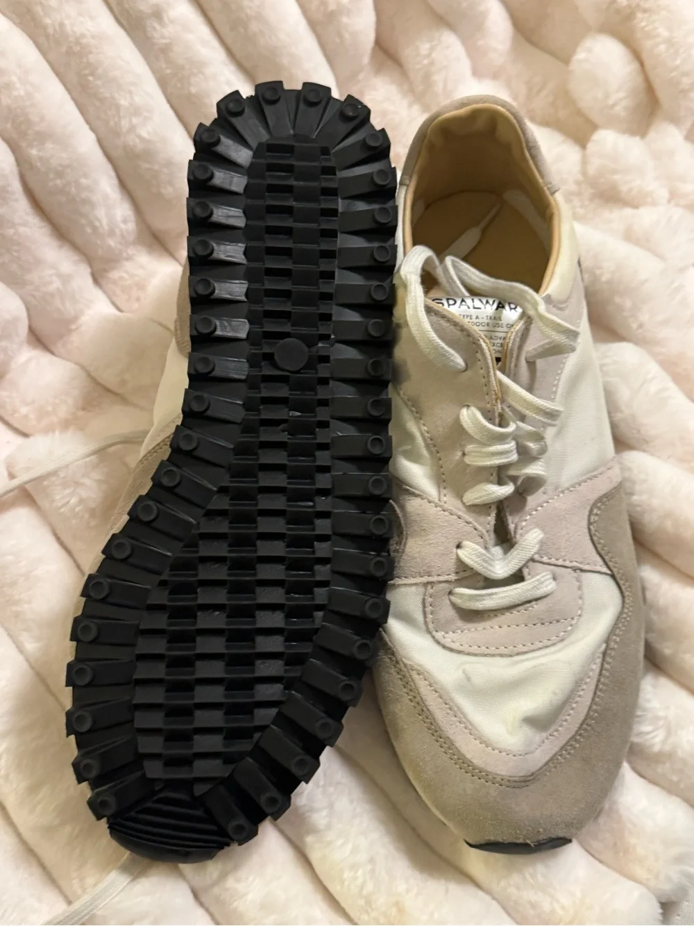 Stalwart Beige & Cream Retro Runner Sneakers